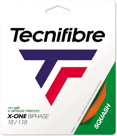 Tecnifibre X One Bi-Phase Orange 1.18mm Squash String by Individual Packet