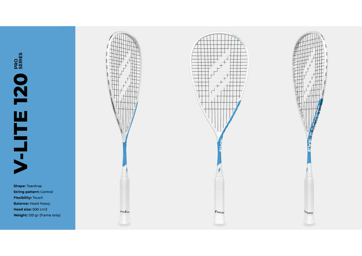 Blind Racket EYE Rackets V Lite 120 Squash Racket New for 2025 – SquashDirect